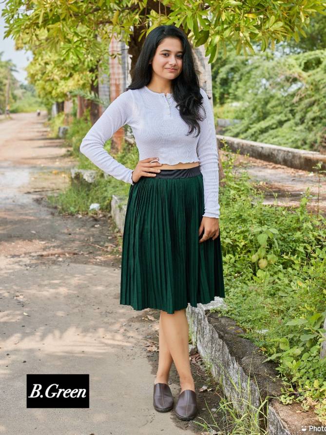 Short Party Wear Pleated Skirt Wholesale Price In Surat